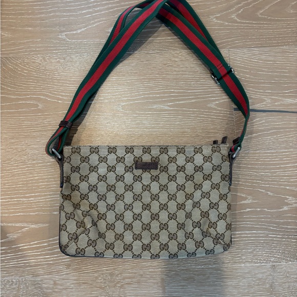 Gucci Handbags - Gucci Beige and Brown GG Pattern Messenger Bag